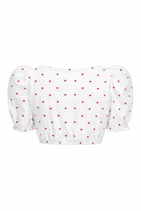 Bluse Sarah Mini-Puff mit Herzstick