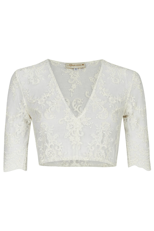 Dirndlbluse Theresa V-Ausschnitt halbarm