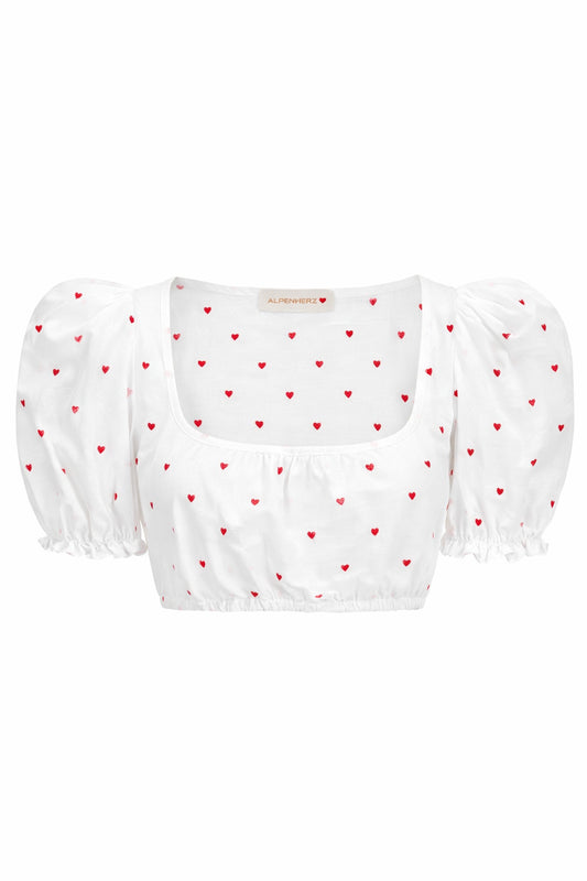 Bluse Sarah Mini-Puff mit Herzstick