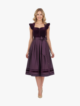 Samtdirndl Melissa mit abknöpfbarem Arm Seidenschürze